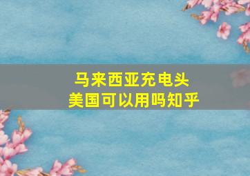 马来西亚充电头 美国可以用吗知乎